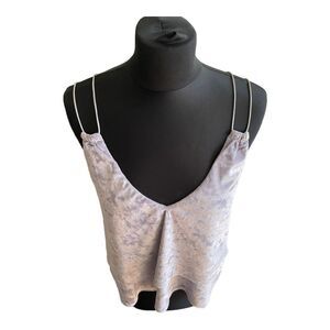 Velvet Tank Top Ruffle V Neck Strappy Womens Size S Express One Eleven Cropped